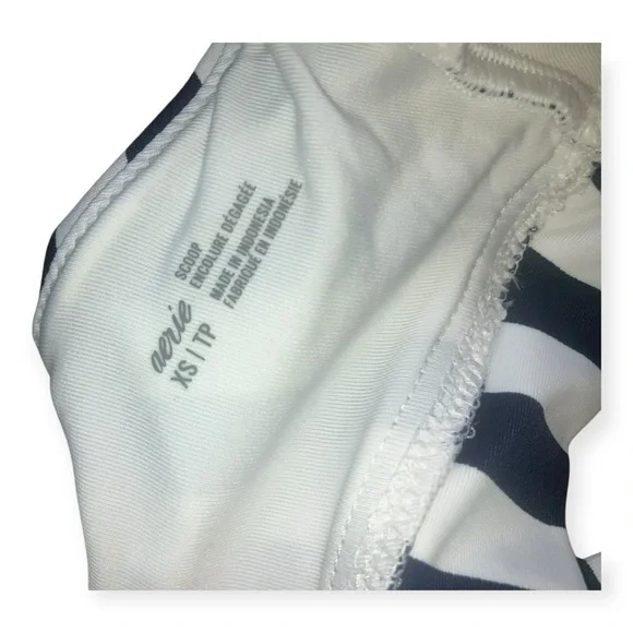 Aerie Womens Printed Tie Banded Wide Strap Scoop Bikini Top - Picture 6 of 8